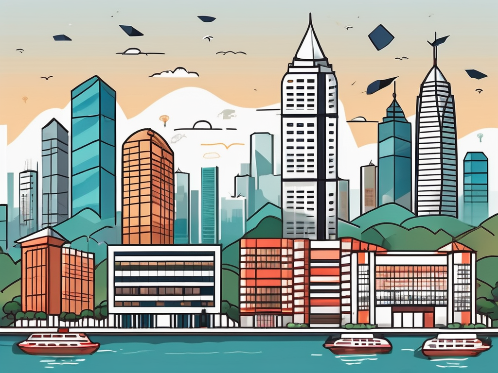 A diverse array of international school buildings in hong kong