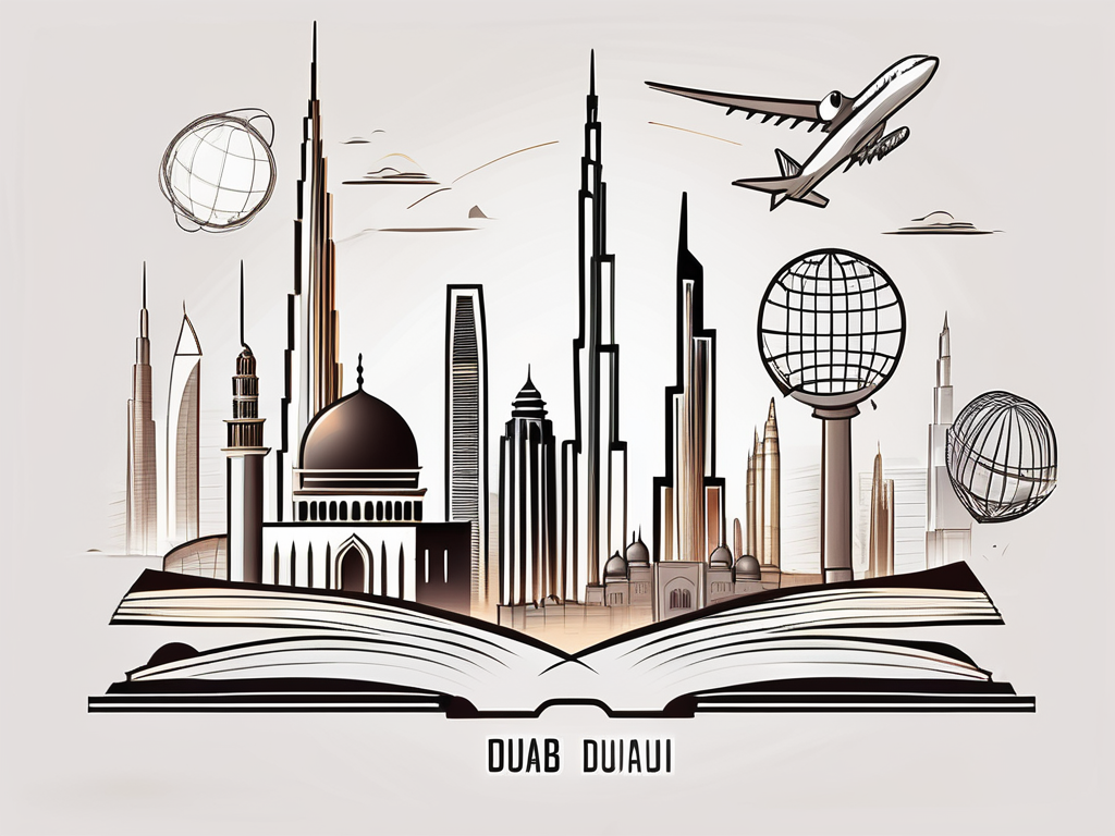 Several iconic dubai landmarks
