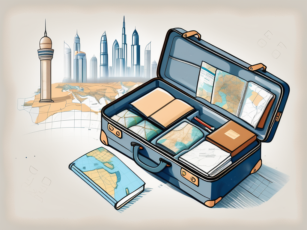 A suitcase filled with various teaching supplies