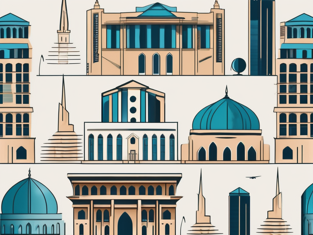 Six different iconic buildings in dubai