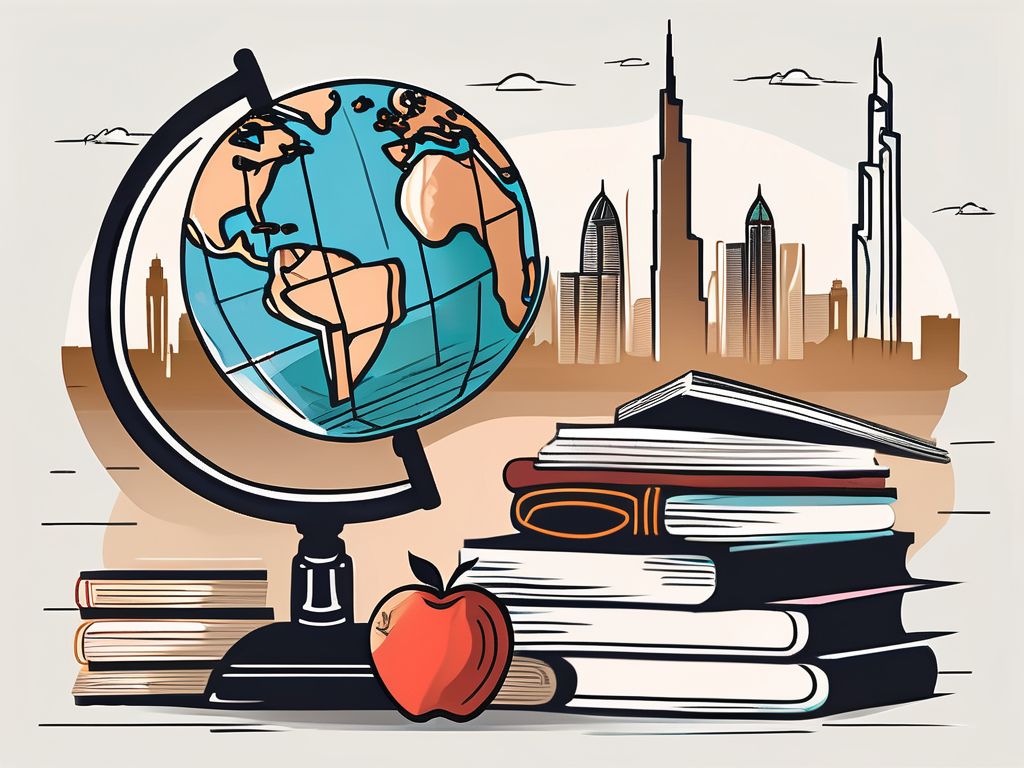 A diverse range of school-related items such as a globe