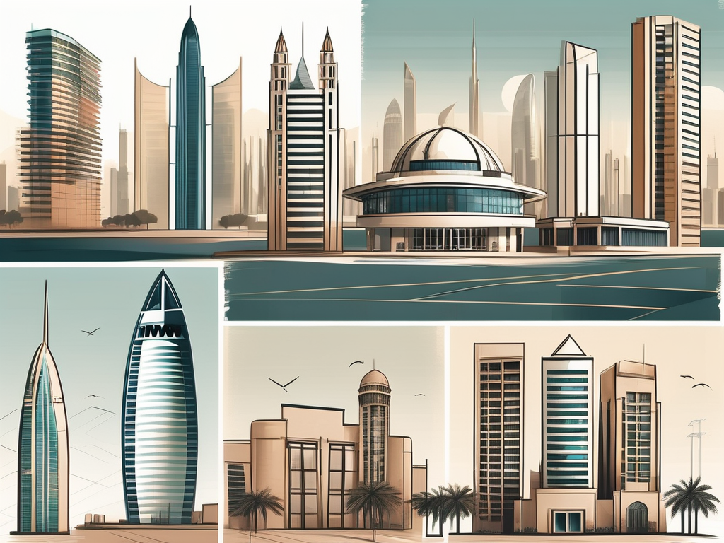 A collection of nine different school buildings