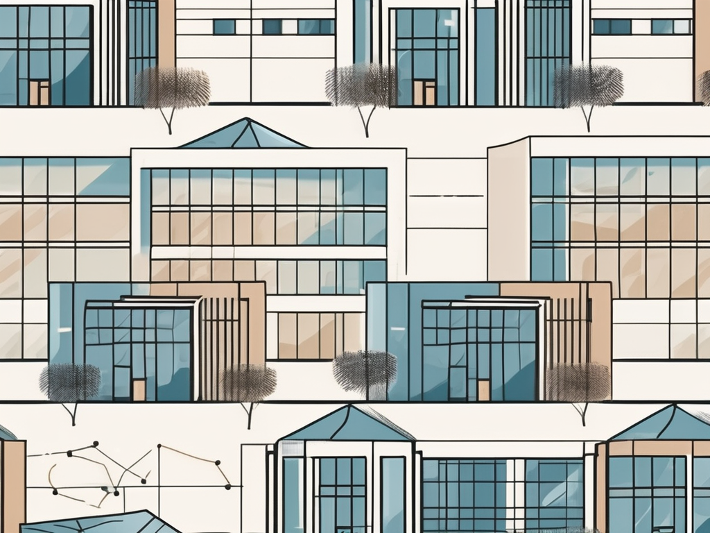 Various international school buildings in dubai interconnected with lines