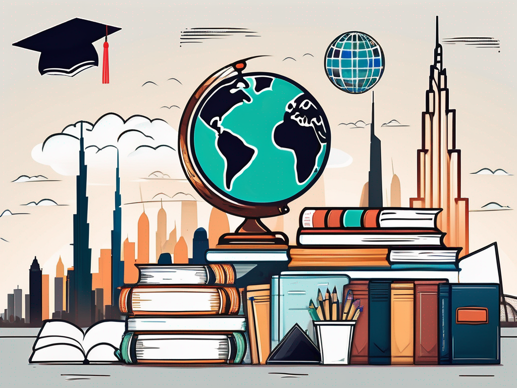 A diverse array of school supplies like books