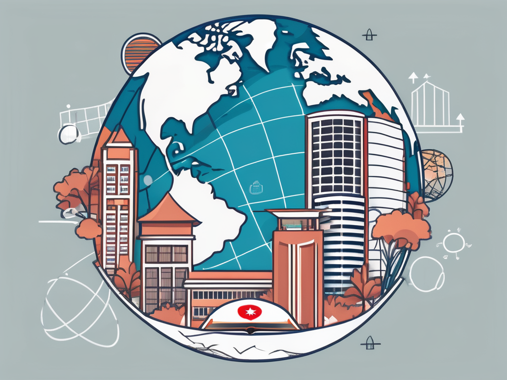 A globe with singapore highlighted