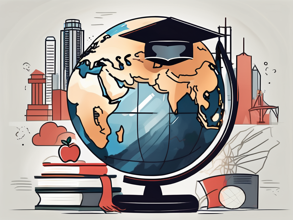 A globe with singapore highlighted