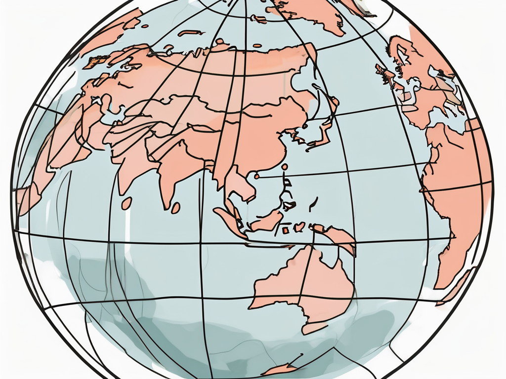 A globe with singapore highlighted and dotted lines extended towards ten different countries