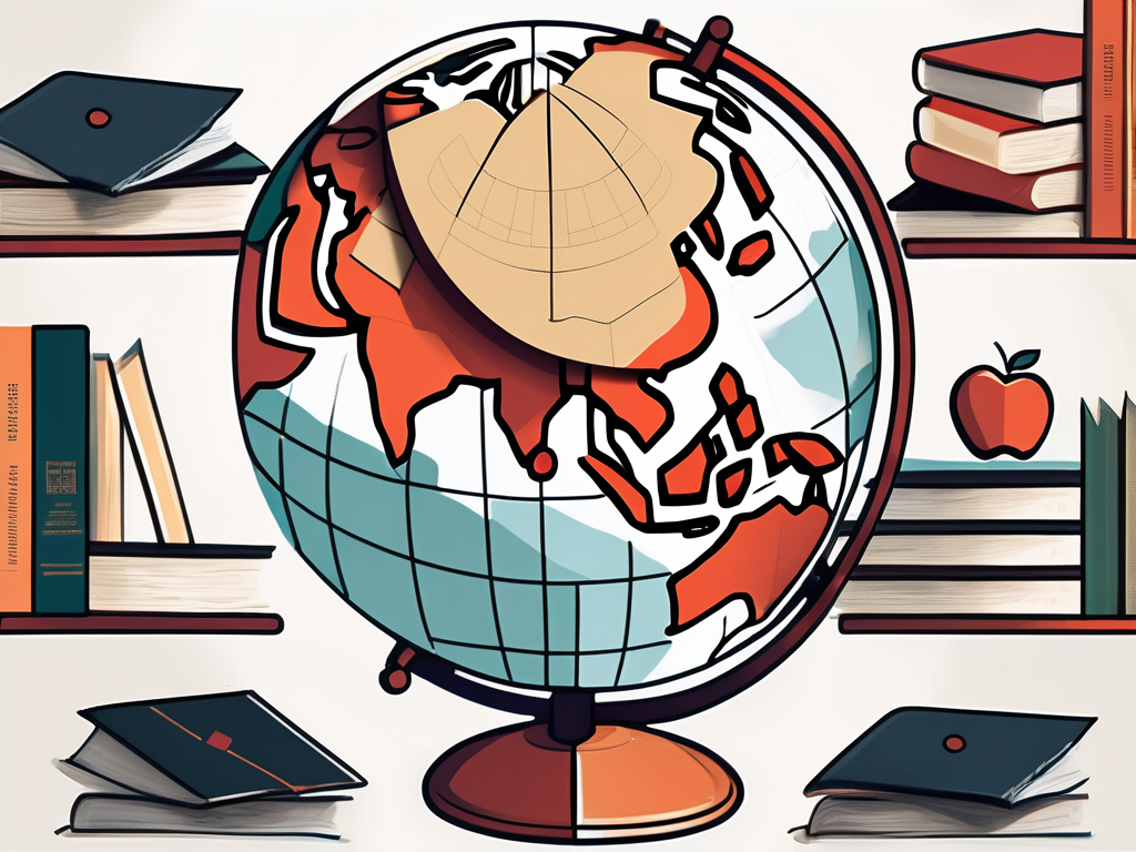 A globe centered on singapore