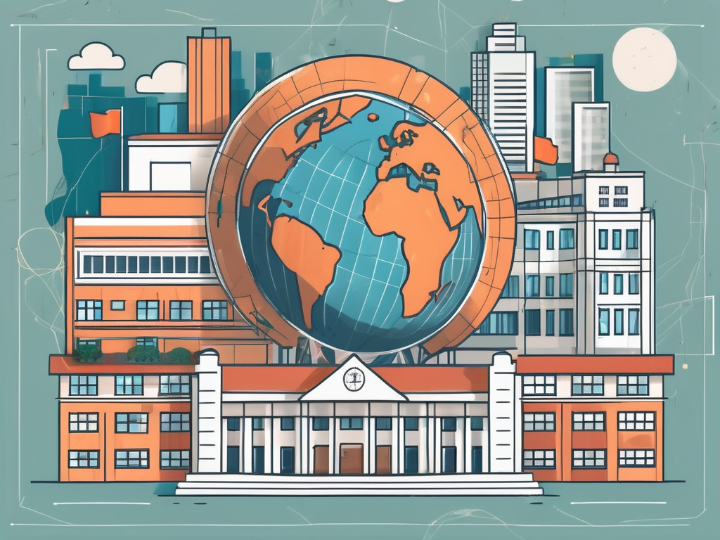 A diverse array of school buildings representing different international schools in singapore