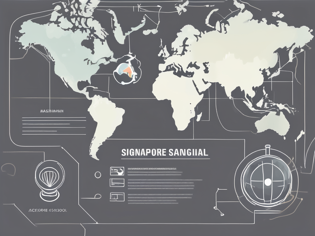 A global map with singapore highlighted