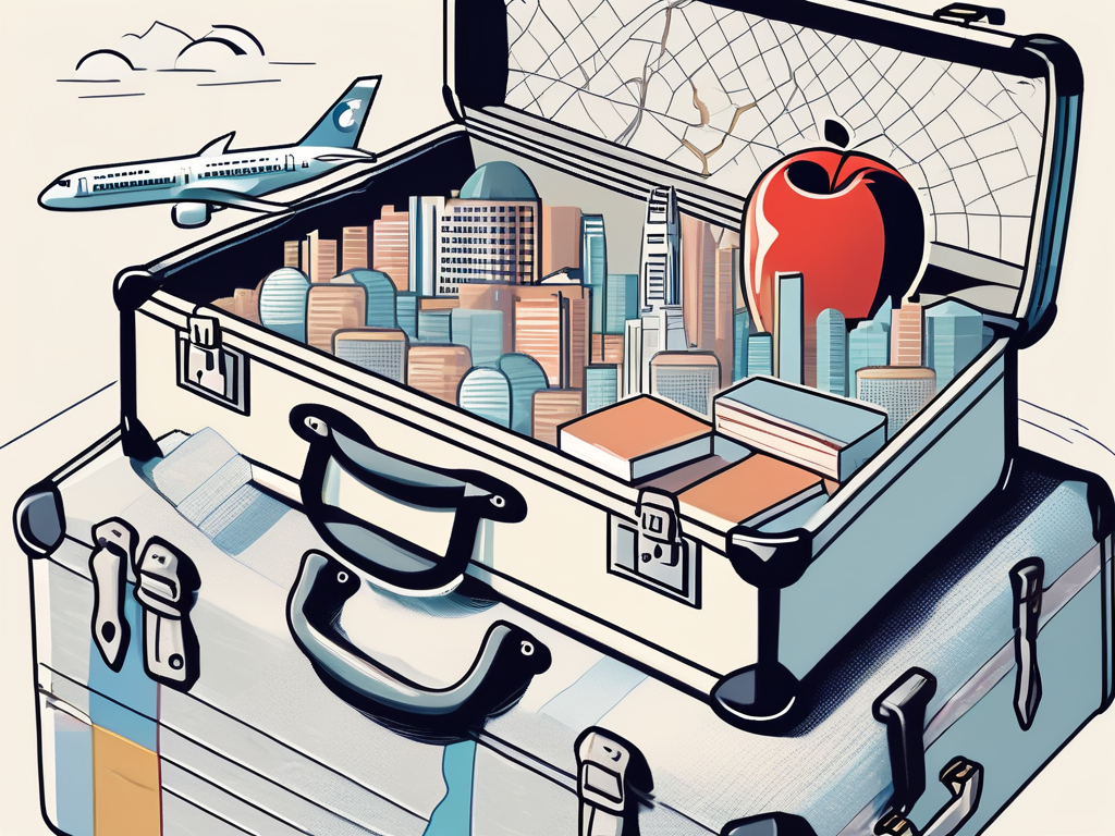 A suitcase filled with various teaching materials