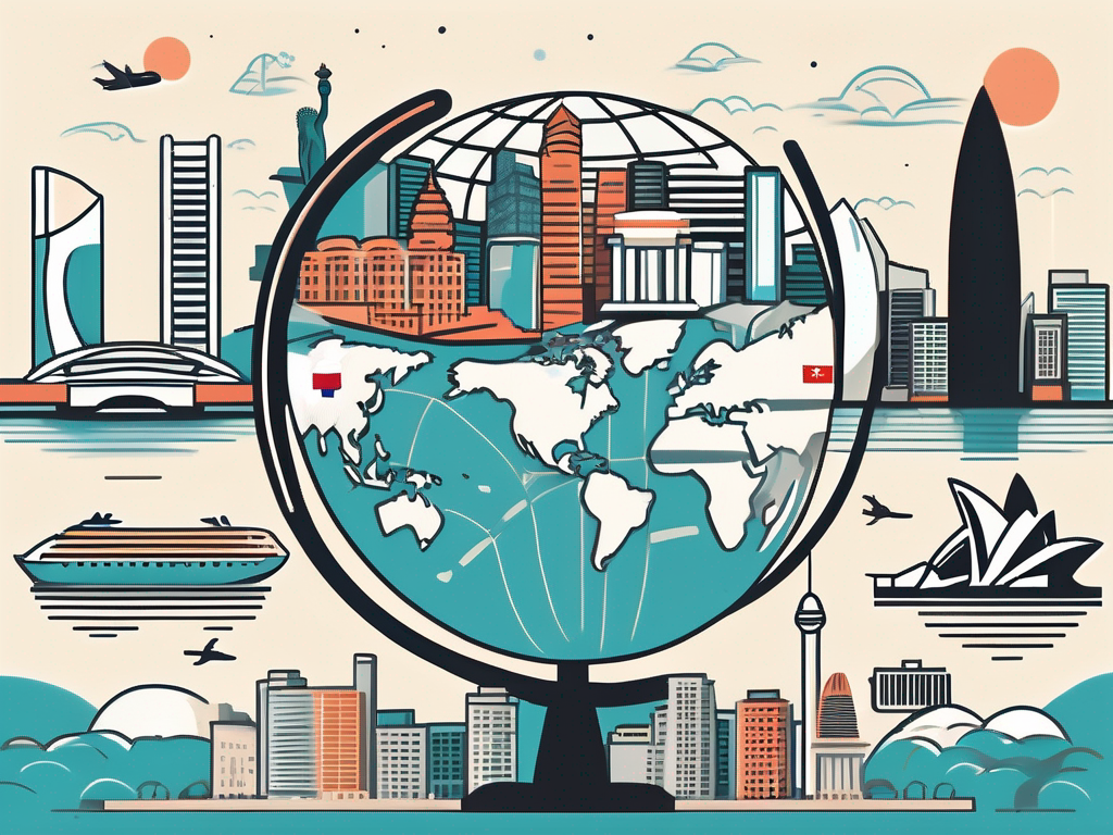 A diverse collection of international school symbols