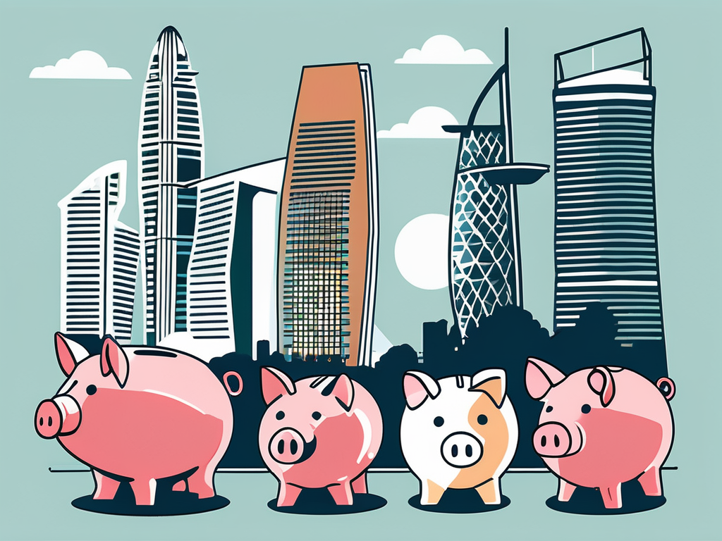 Five different types of piggy banks