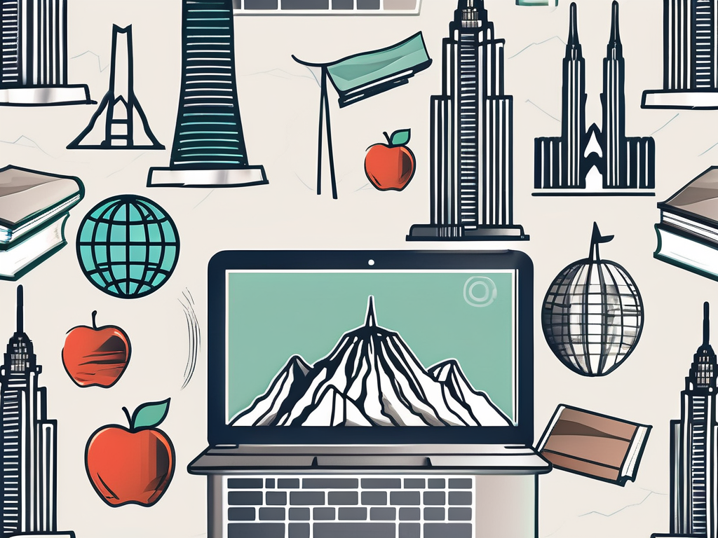 Various educational tools like a globe