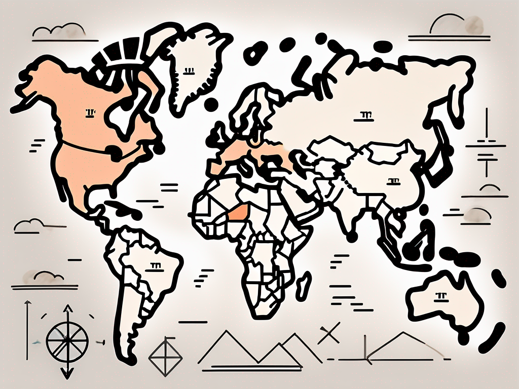 A global map with malaysia highlighted