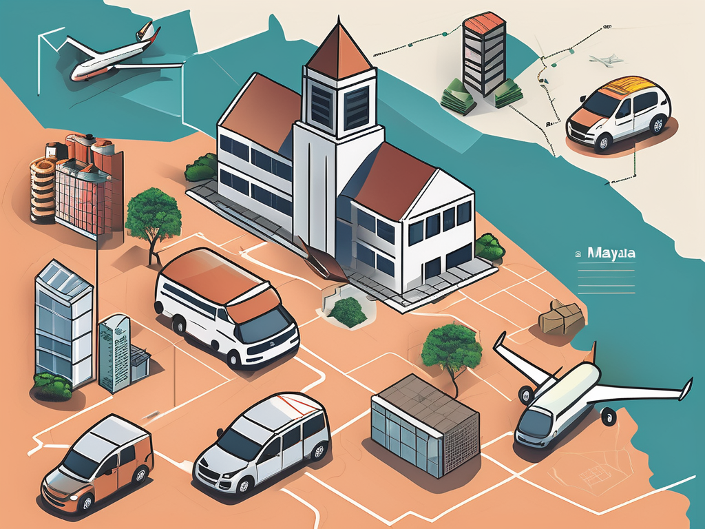 A variety of items representing living costs in malaysia