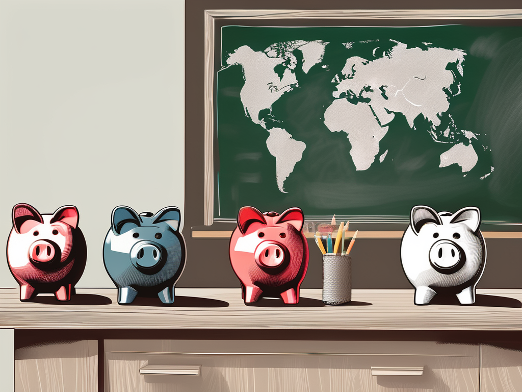 Five different piggy banks