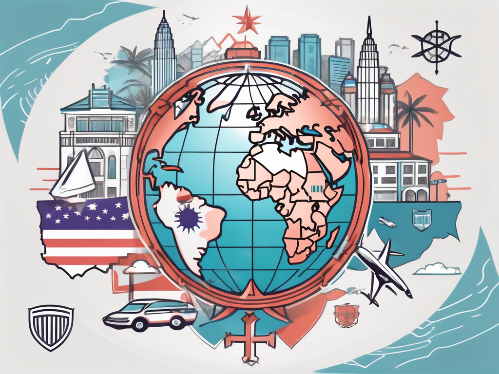 A globe with malaysia highlighted