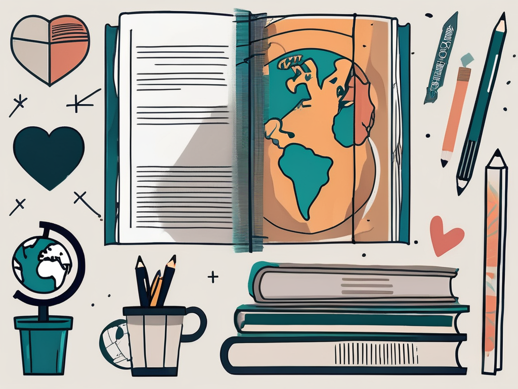 A diverse collection of school supplies like books