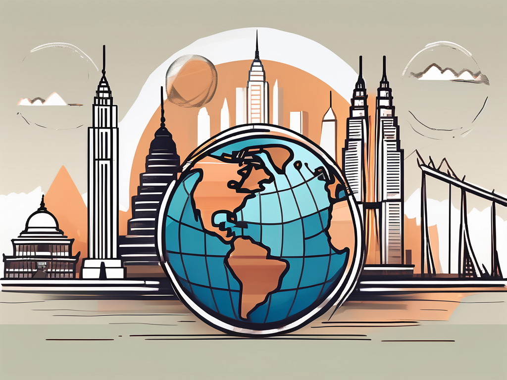 Five different symbolic representations of citizenship options (like a passport