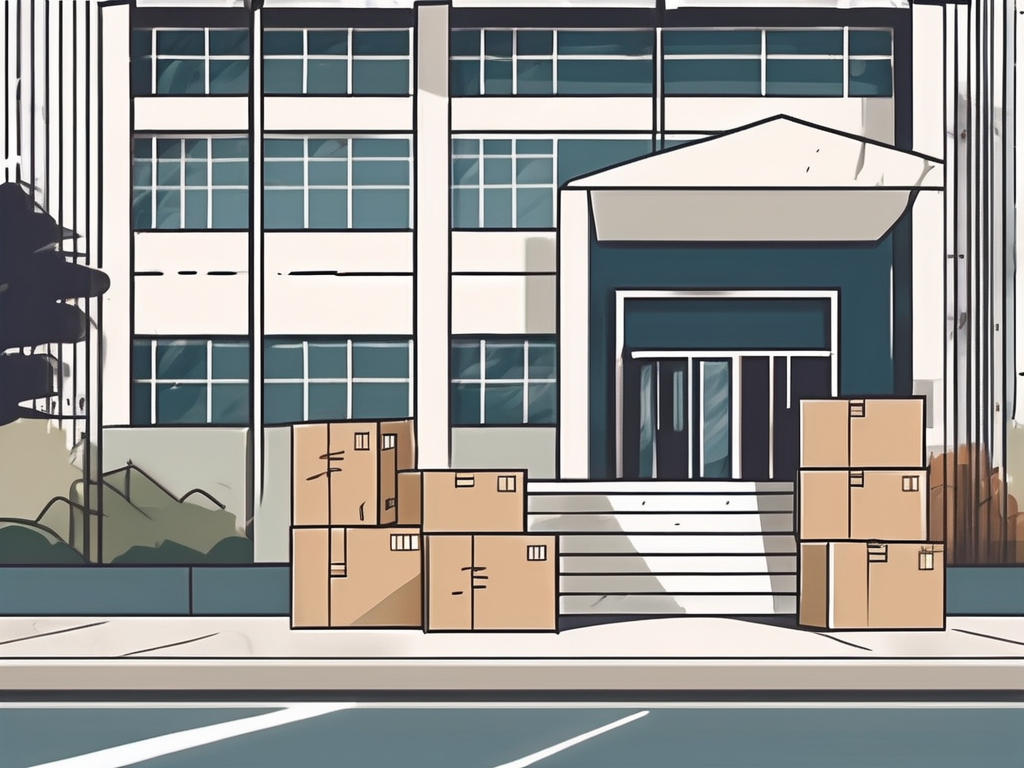 A school building in malaysia with various international shipping boxes