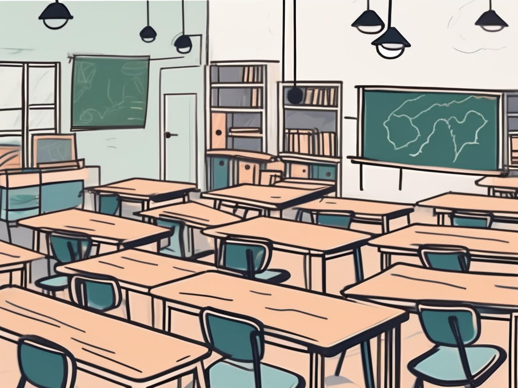 A classroom setting in malaysia with various educational tools and resources