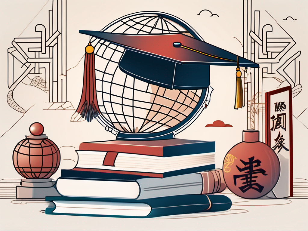 A traditional chinese classroom setting with various cultural symbols