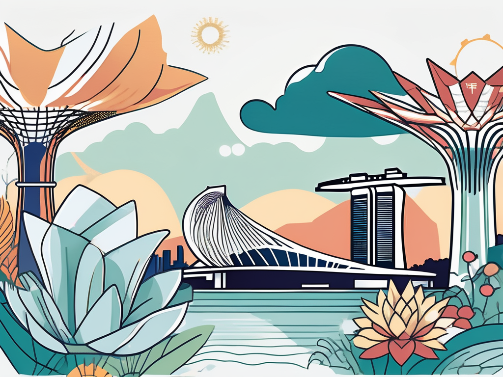 Iconic singapore landmarks like marina bay sands