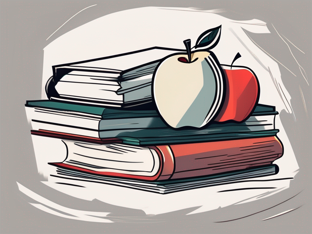 A heavy stack of books and papers teetering on the edge of a desk