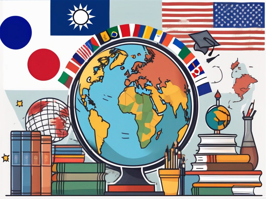 The seoul foreign school campus with various educational elements like books