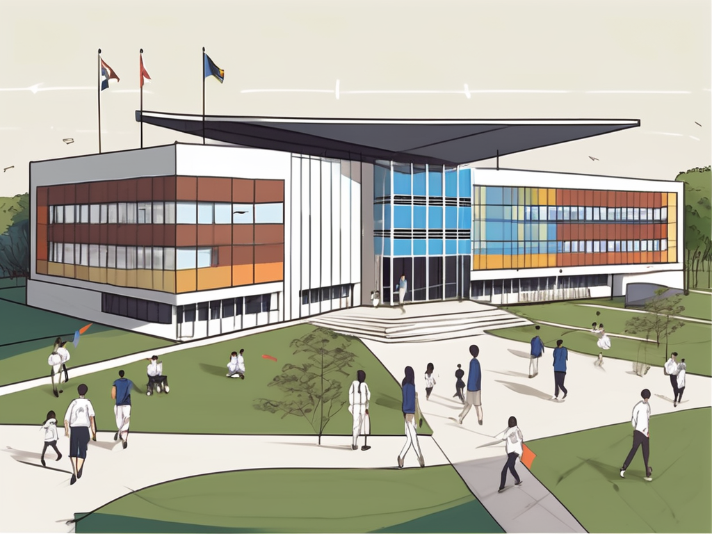 The shrewsbury international school's campus with various educational facilities such as a science lab