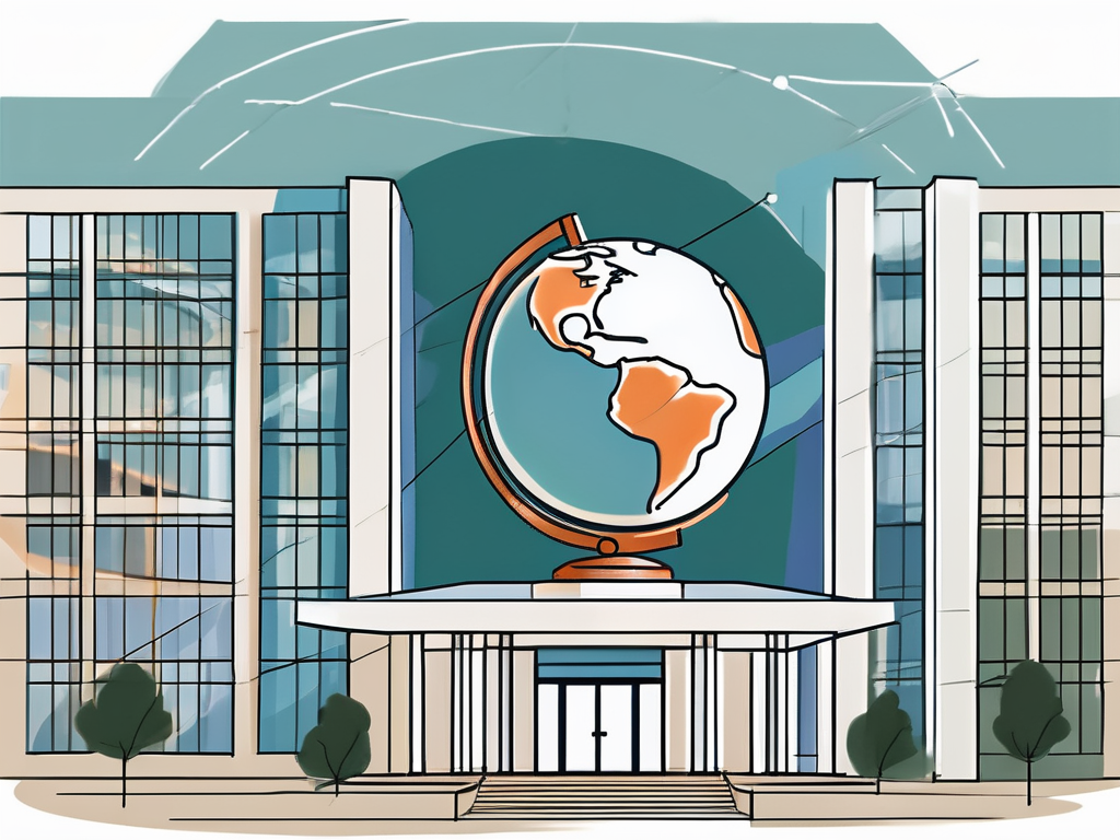The stockholm international school building with a globe in the background