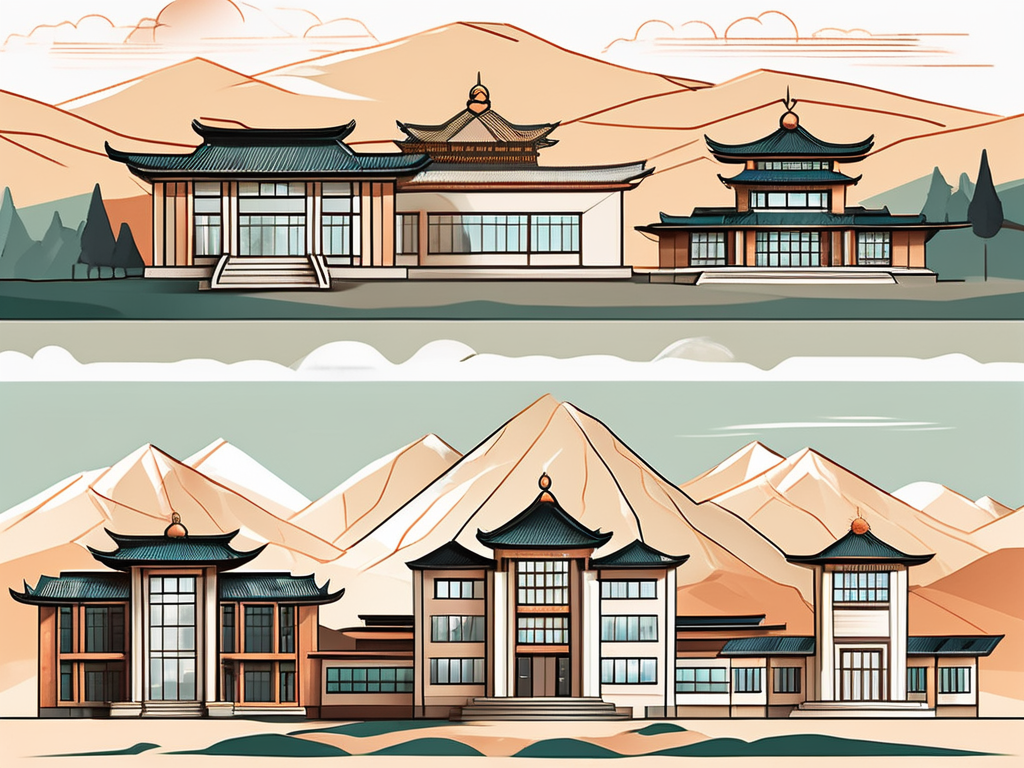 A diverse collection of ten school buildings