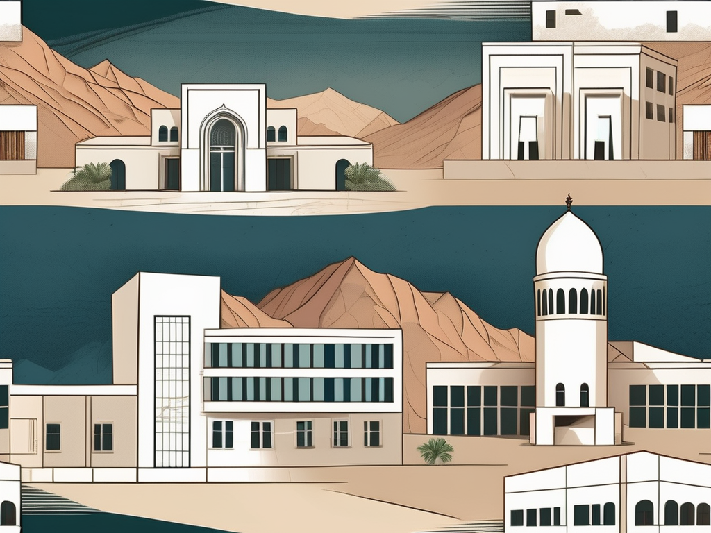 Five distinct school buildings