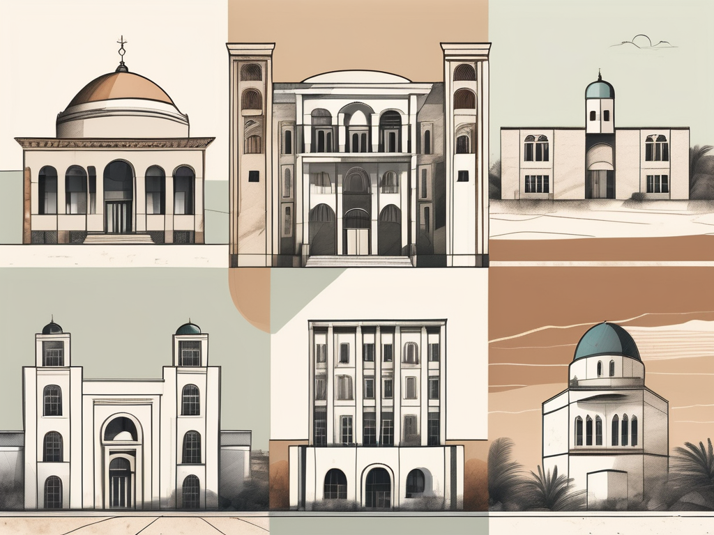 Five distinct school buildings