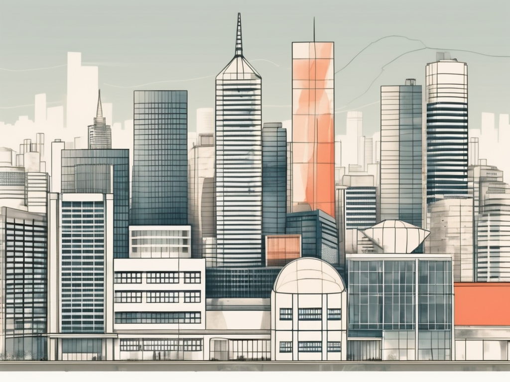 Five distinct school buildings representing different architectural styles from around the world