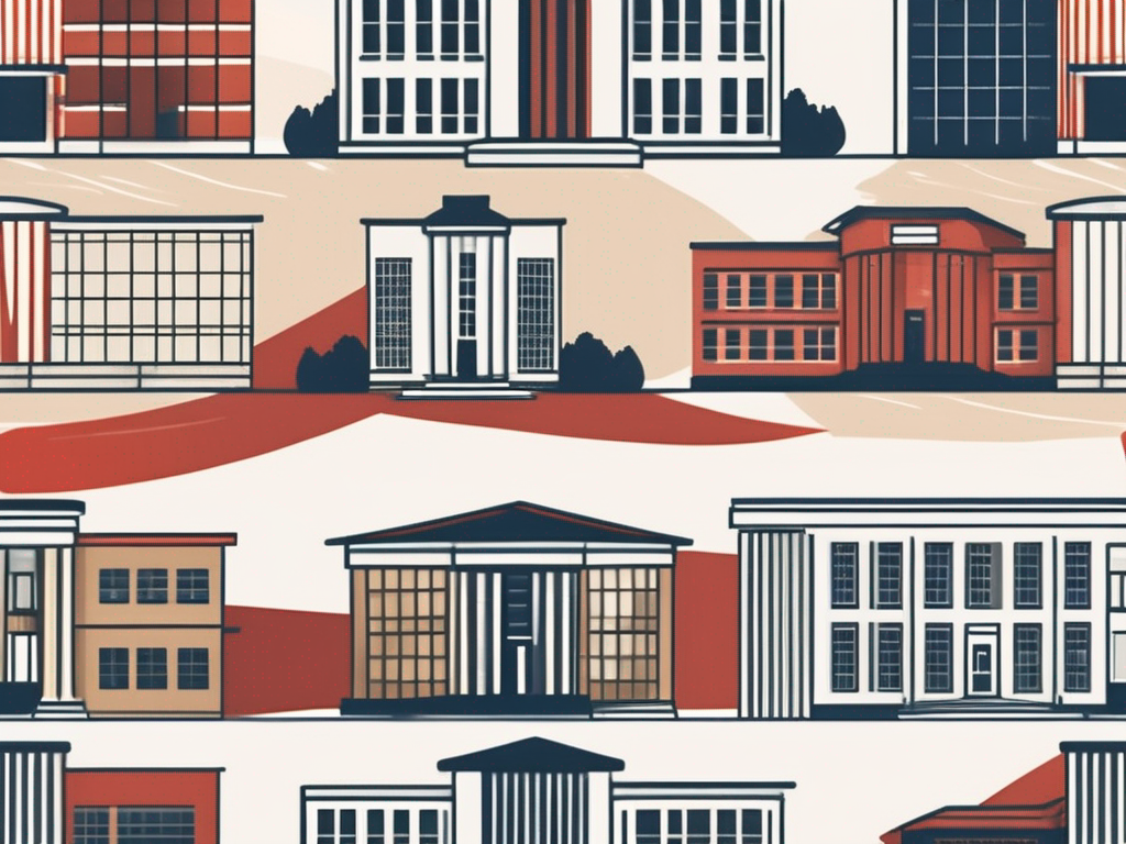 Five different school buildings