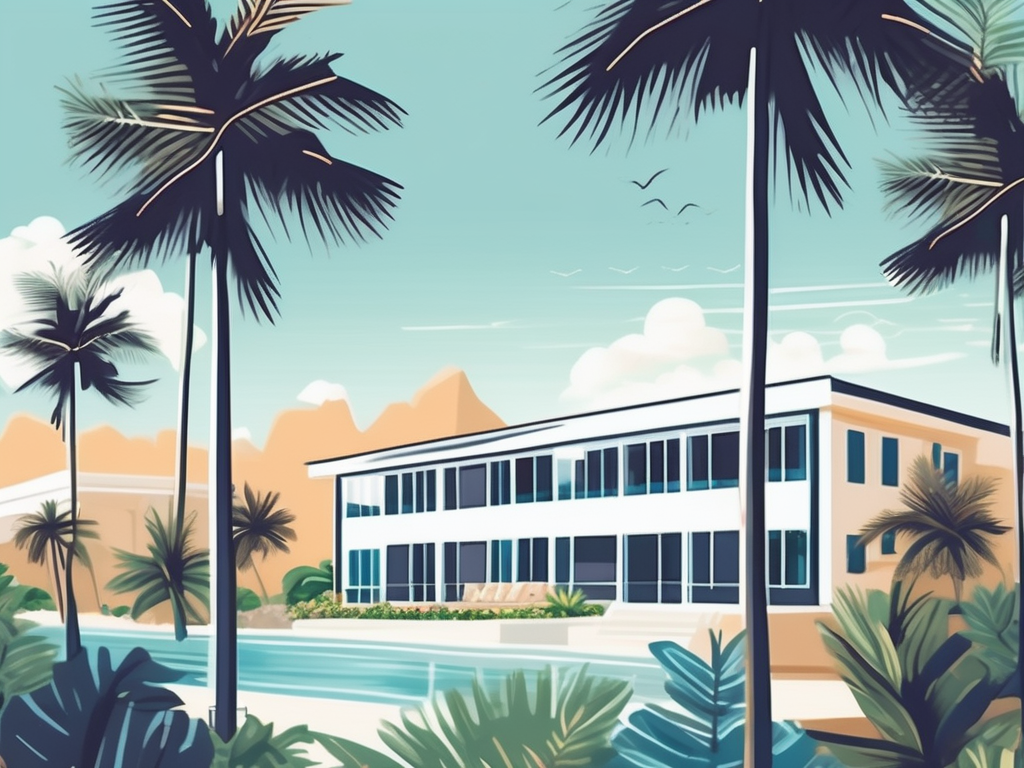 A picturesque international school nestled in the tropical landscape of the cayman islands