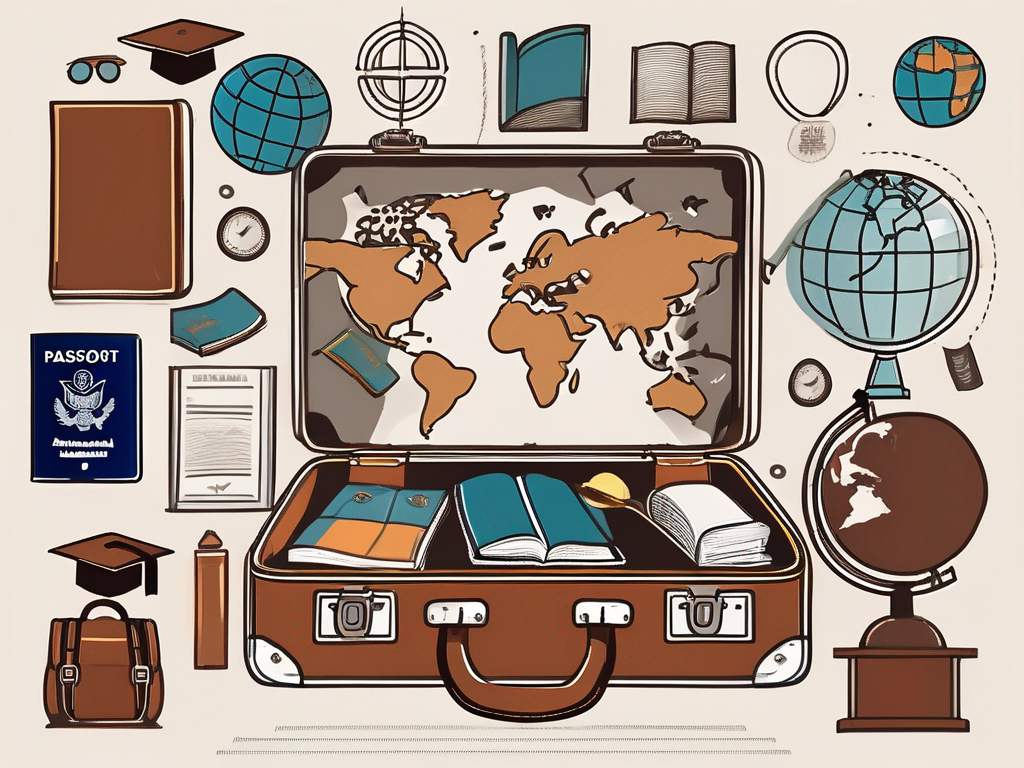 An international school in indonesia surrounded by eight symbolic items