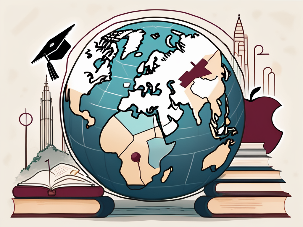 A globe with qatar highlighted