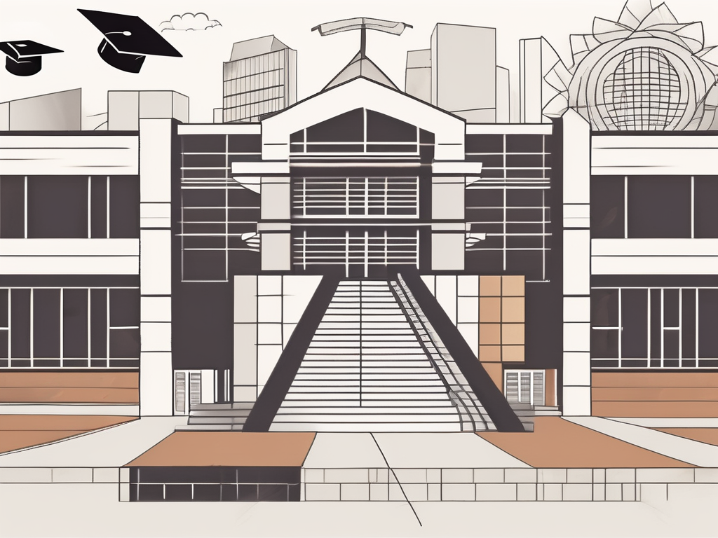 Several international school buildings in jakarta with symbolic elements like an open book