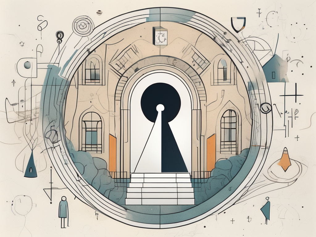 An international school in luxembourg with a symbolic keyhole in its entrance