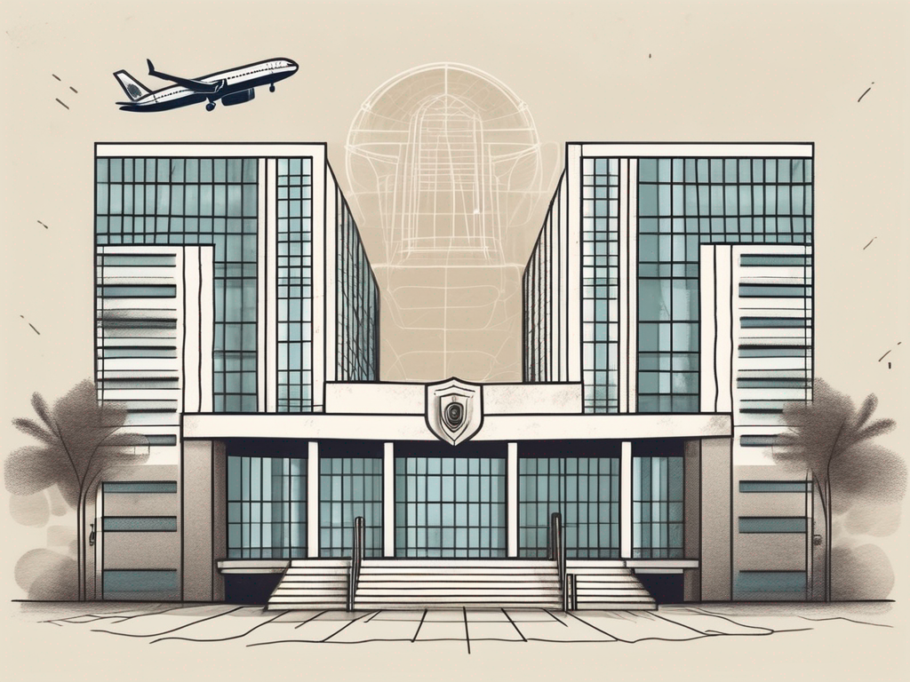 A few top international school buildings in mexico city with a symbolic representation of a key or lock to signify secrets