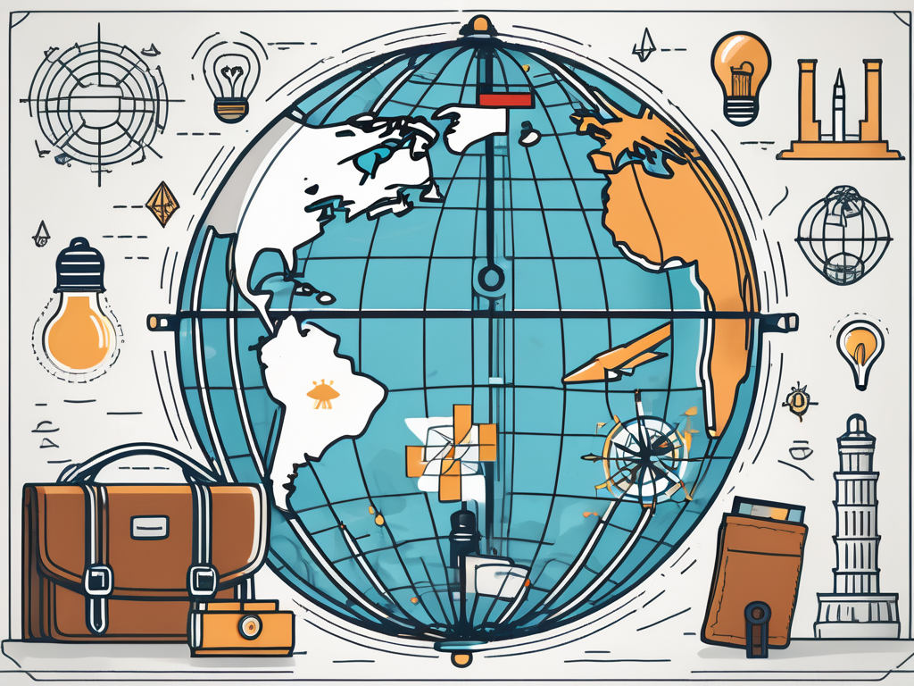 A globe with singapore highlighted