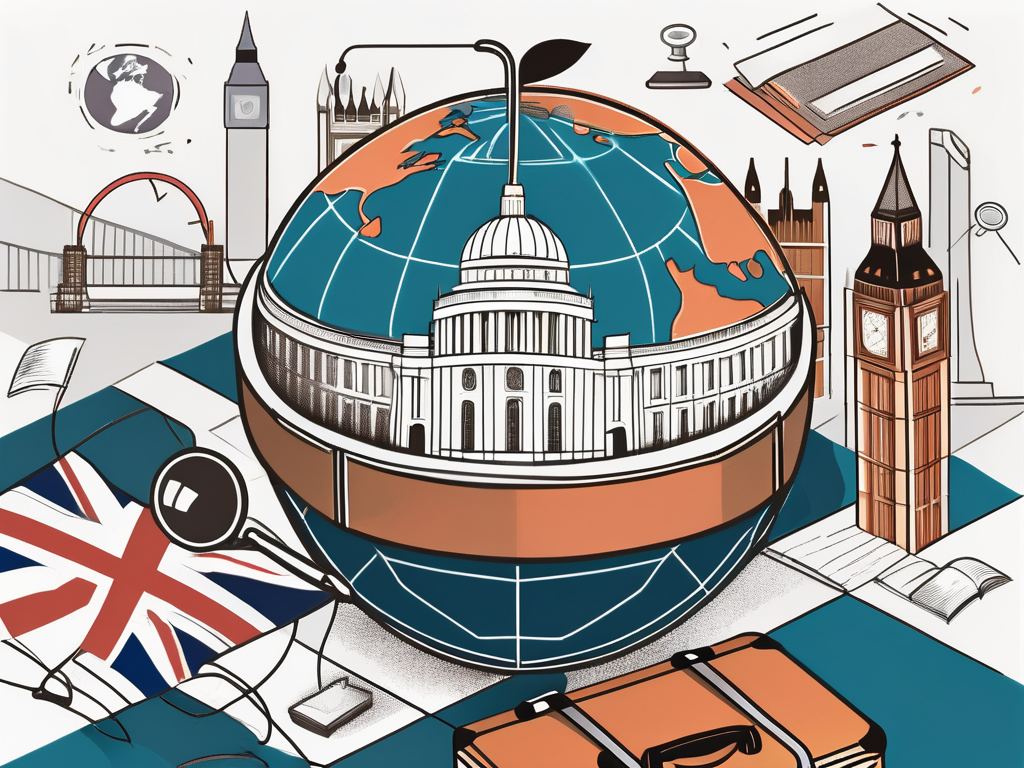 A globe focused on the uk