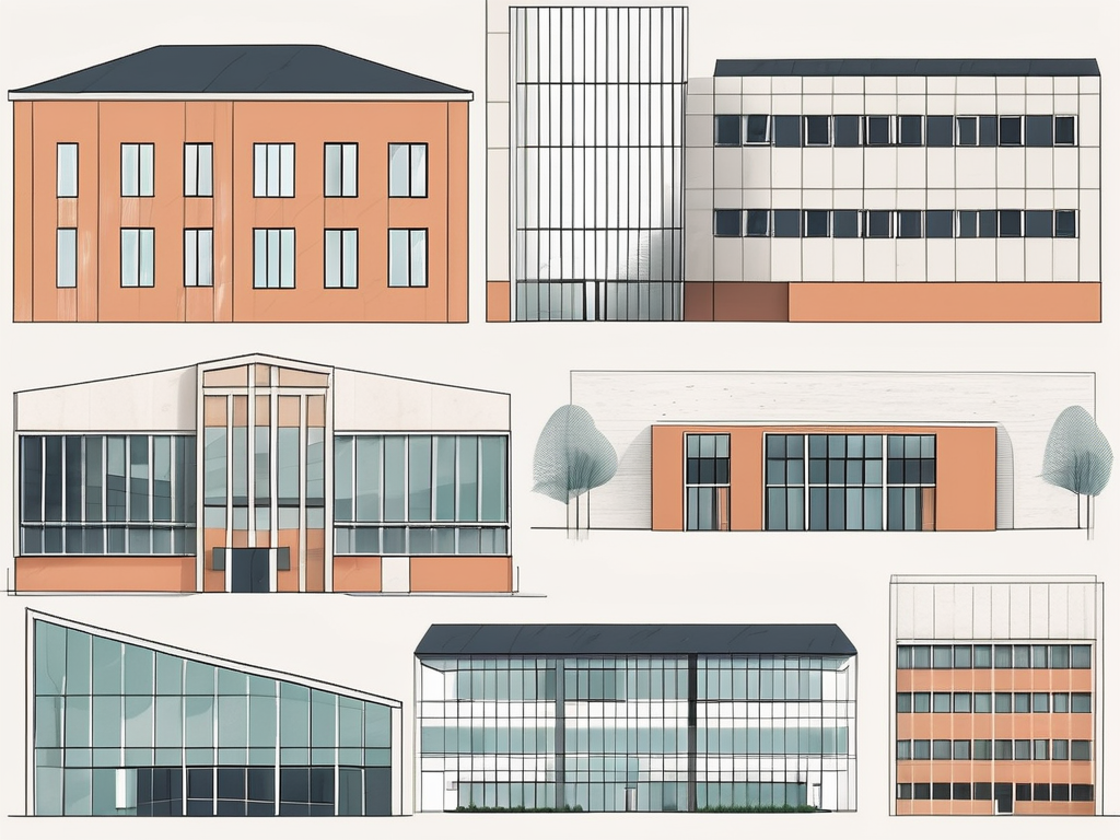 Eight different international school buildings in vienna