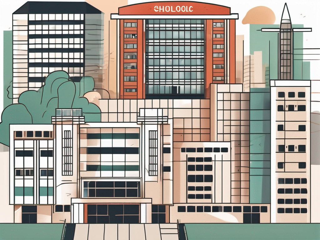 A diverse array of iconic school buildings from hong kong