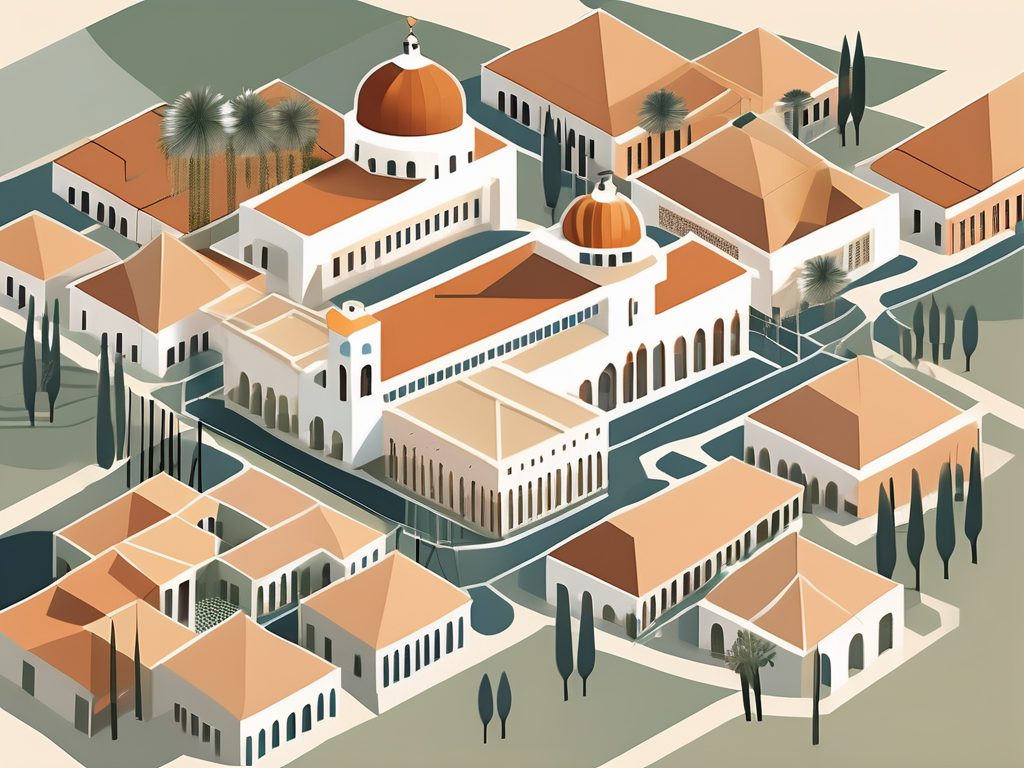 Seven different international school buildings spread across a stylized map of morocco