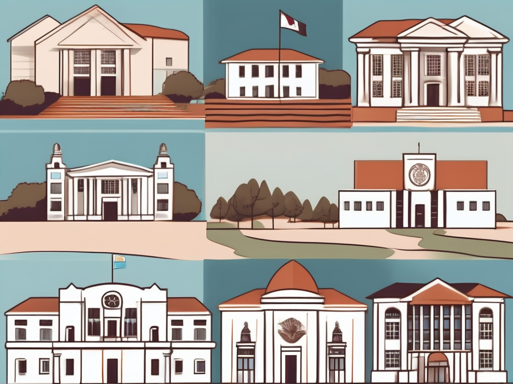 Six distinct school buildings