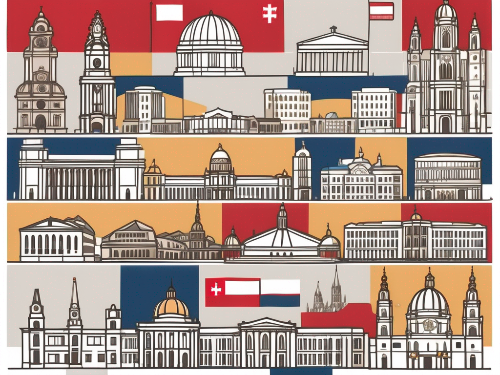 A diverse collection of international school buildings in vienna